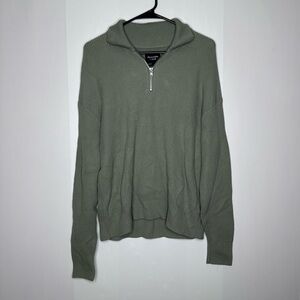 Abercrombie & fitch men’s green 1/4 zip oversized pullover sweater size small